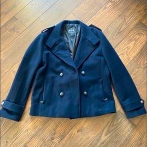 Express Men’s navy blue pea coat jacket